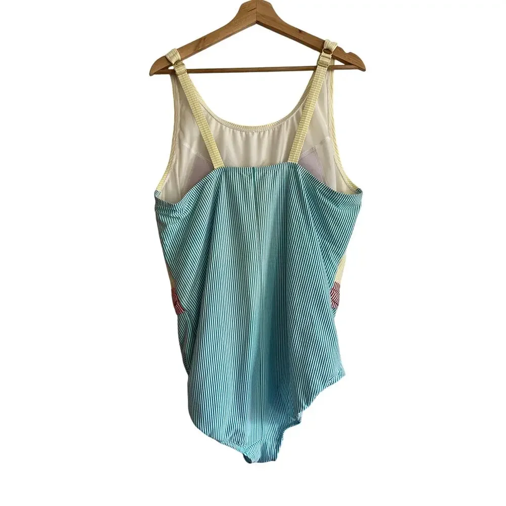 Lands' End Seersucker Striped Bathing Suit - Picture 4 of 10